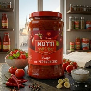 Mutti Sugo z Papryczkami Chili 400 g – Pikantny Sos Pomidorowy Gotowy do użycia