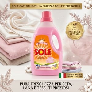 Sole Capi Delicati Płyn do prania Wełna Jedwab 1L Prosto z Włoch