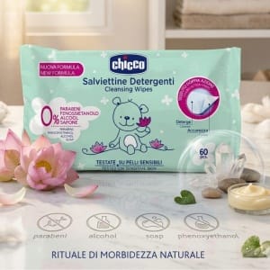 Chicco Chusteczki Nawilżane dla Dzieci – Delikatne Oczyszczanie Skóry (60 szt.)