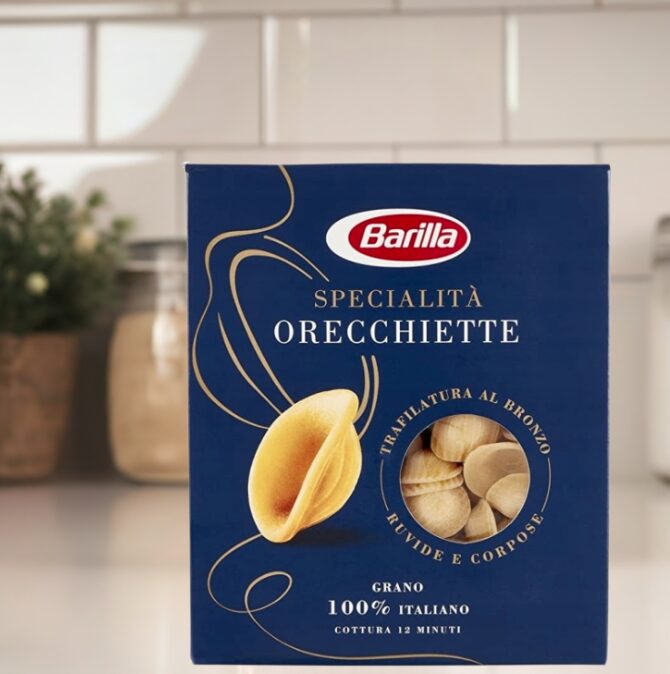 Opakowanie włoskiego makaronu muszelki Barilla Orecchiette 500 g