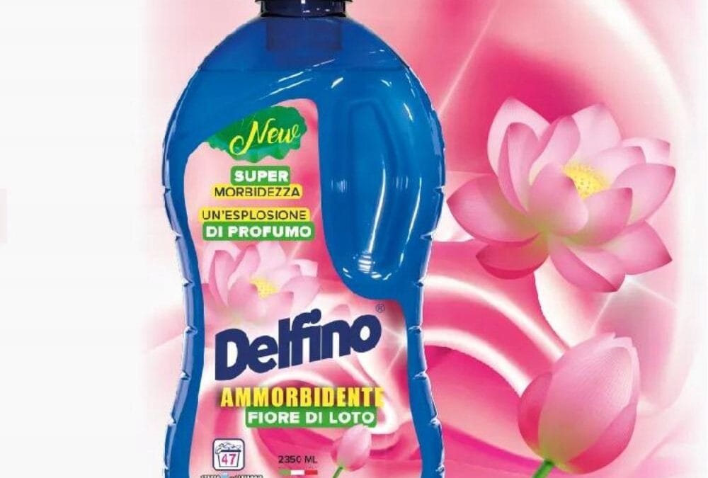 DELFINO ZMIĘKCZACZ DO TKANIN O ZAPACHU KWIATU LOTOSU 2350 ML – Luksusowa miękkość i świeżość dla Twoich ubrań