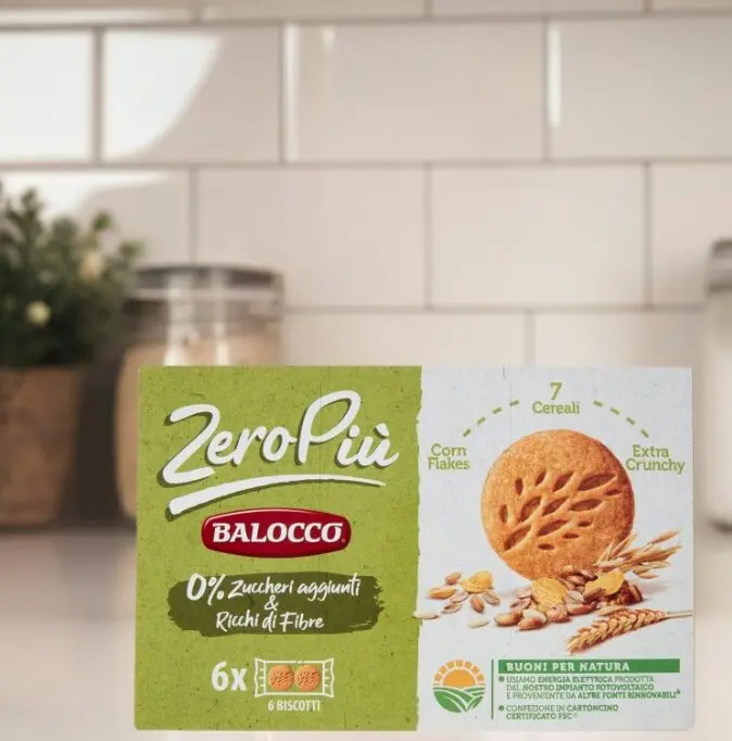 Balocco ZeroPiù 7 Zbóż & Corn Flakes ciasteczka 6 x 38,3 g bez cukru