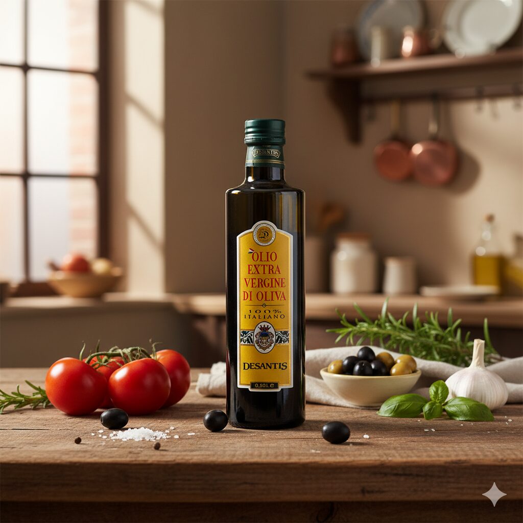 DeSantis Oliwa z Oliwek Extra Vergine 100% Włoskie Oliwki, Najwyższa Jakość, Autentyczny Smak, 0,5L