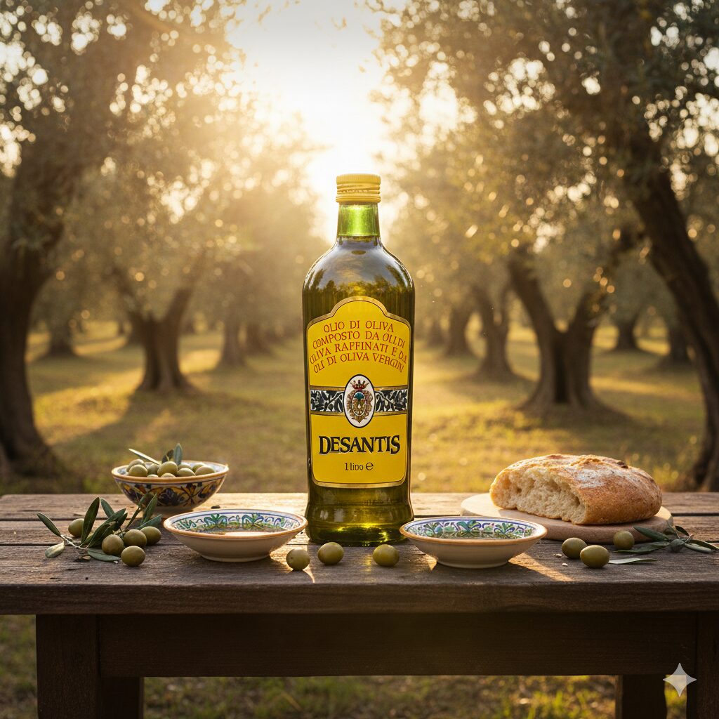 Desantis Oliwa z Oliwek 1L – Włoska Mieszanka Rafinowana i Extra Vergine