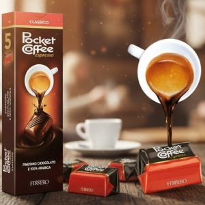 Ferrero Pocket coffee 5 pralinek z prawdziwe, płynne espresso 62,5 g