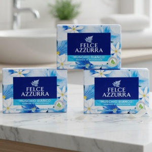 Felce Azzurra Mydło Białe Piżmo – Zestaw 3x100g delikatne dla skóry Idealne dla całej rodziny