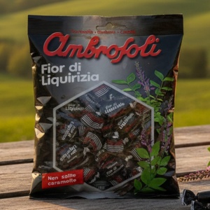 Ambrosoli Cukierki z Lukrecją 150g - Oryginalne Włoskie Caramelle
