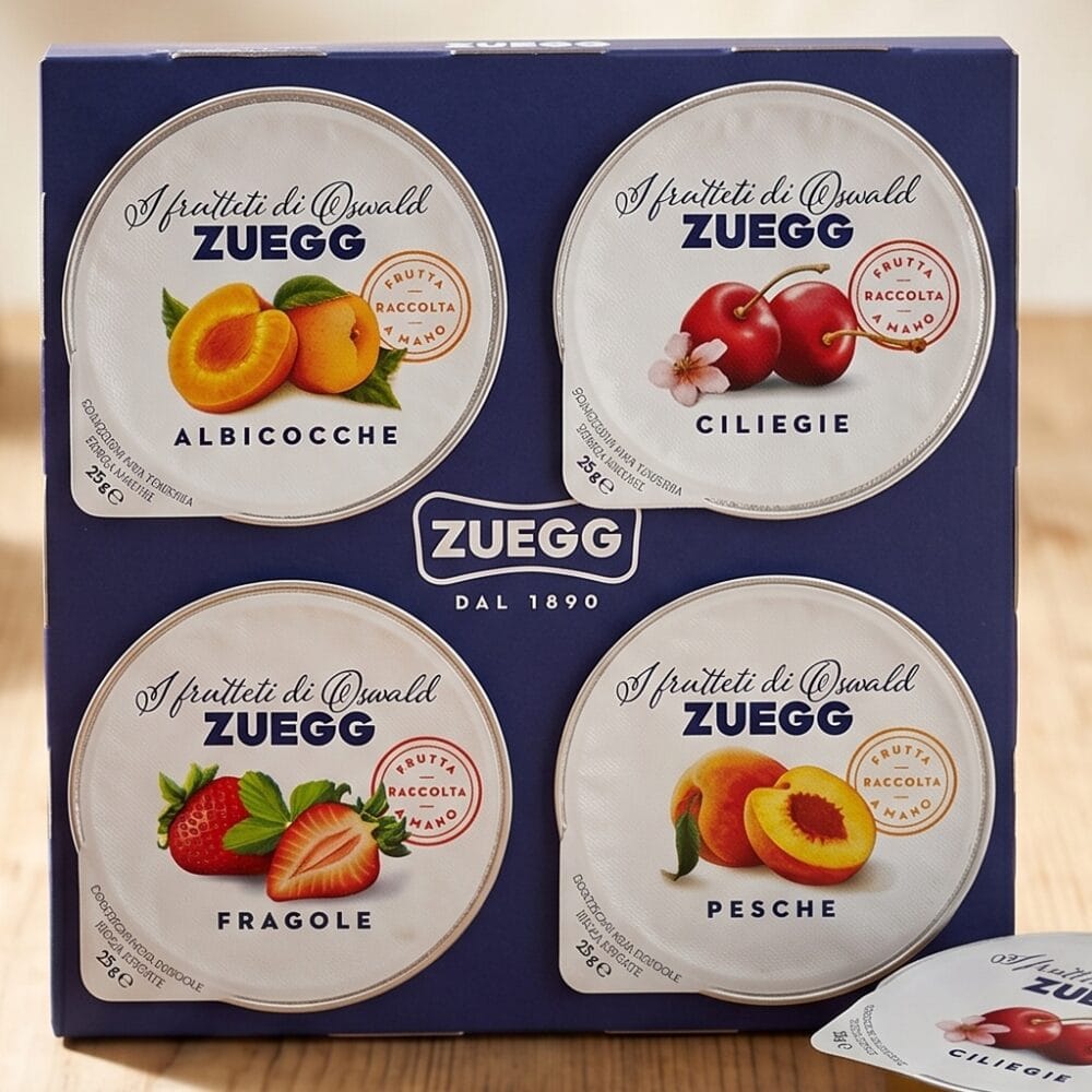 Zuegg Włoski Dżem w Porcjach 4x25g - Zestaw 4 Smaków - Konfitury Mini w Monoporcjach