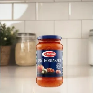 Słoik Barilla Ragù Montanaro 400g, włoski sos mięsny w stylu górskim.
