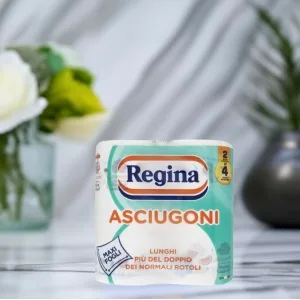 Opakowanie Regina Asciugoni papier kuchenny, zawierające 2 rolki wytrzymałego ręcznika.