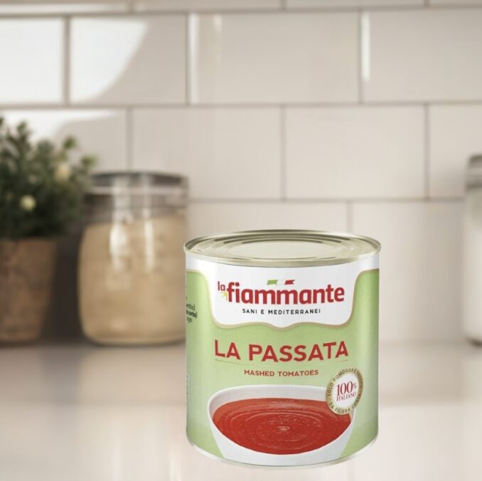 Duże opakowanie 2,5kg La Fiammante Passata – gładki przecier pomidorowy dla HORECA.