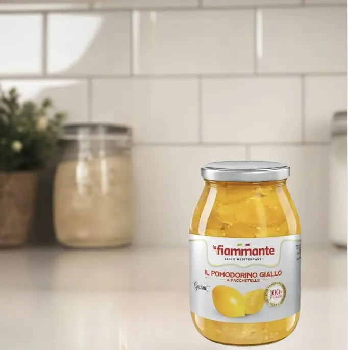 Pomodorino Giallo a Pacchetelle 1kg - Żółte Pomidorki Połówki Gourmet