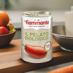 Puszka La Fiammante pomidory organiczne (pelati bio) 400g.
