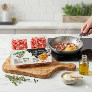 Furlotti Włoska Pancetta w Kostce 2x50g - Wędzona, do Carbonary bez Glutenu
