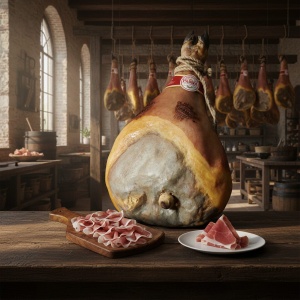 Prosciutto di Parma DOP z Kością 18 Miesięcy Dojrzewania. Szynka z kością