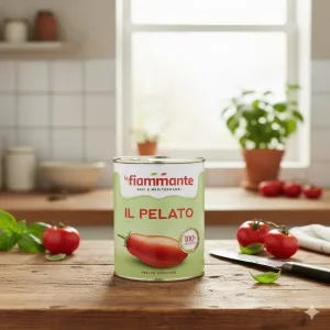 La Fiammante Pelati 400g Pomidory 100% włoskiego pochodzenia, całych, bez skórki