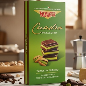 Novi Cuadro Pistacchio z Orzechem laskowym z nadzieniem pistacjowym 110g