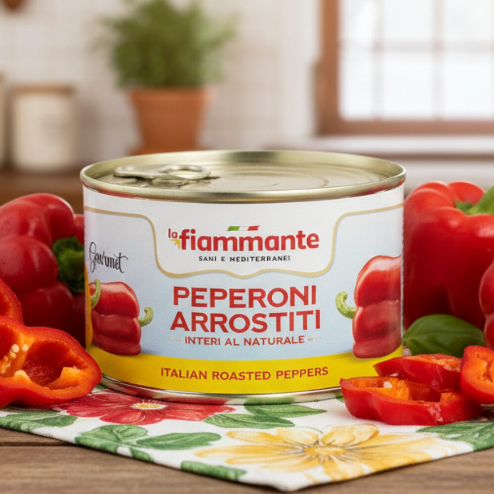 Fiammante Włoska Papryka Gourmet Pieczona w całości – Naturalna, gotowa do spożycia 350g