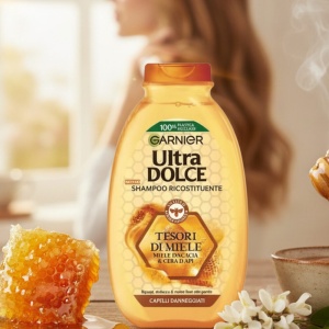 GARNIER ULTRA DOLCE TESORI DI MIELE Szampon odbudowujący do włosów zniszczonych 250 ml
