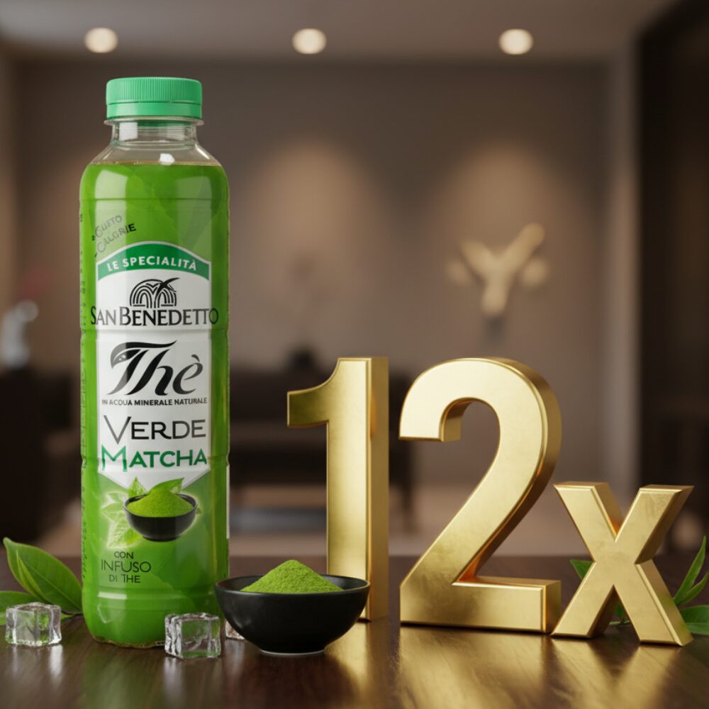 12 x 400 ml San Benedetto Zielona Herbata Matcha – Włoski napój bez gazu