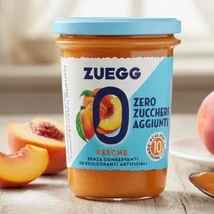 ZUEGG Pesche Zero – Włoska konfitura brzoskwiniowy – dżem bez cukru i glutenu 220 g