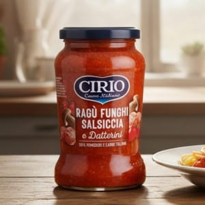 Cirio Ragù z Grzybami, Kiełbasą i Pomidorkami Datterini – Włoski Sos 350 g