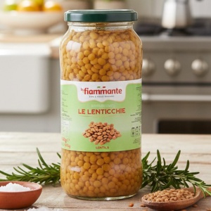Włoskie Soczewica La Fiammante 540g w Szklanym Słoiku