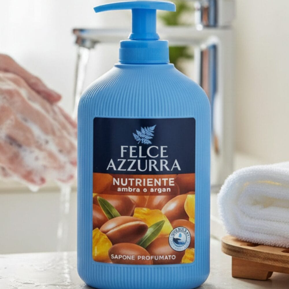 Felce Azzurra Mydło w płynie Ambra i Argan 300 ml - obrazek 2