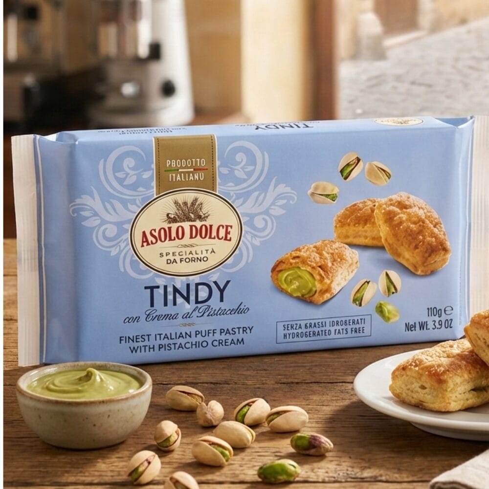 Asolo Dolce Tindy Pistacchio włoskie ciastka z kremem pistacjowym 110 g