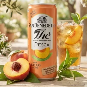 San Benedetto The Pesca 330 ml – brzoskwiniowa herbata na bazie włoskiej wody mineralnej, bez konserwantów