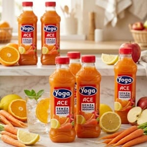 6x1L Yoga ACE Senza Zucchero – włoski sok bez cukru z pomarańczy, marchewi i cytryn