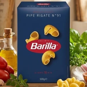 Barilla Pipe Rigate Nr 91 Włoskie Makaron w Kształcie Muszelki 500 g