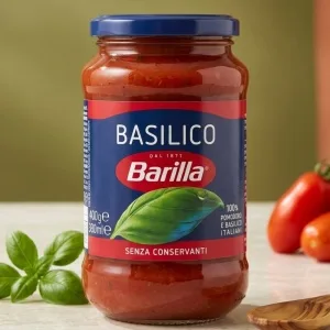 Barilla Sos Basilico 400g – Włoski Sos Pomidorowy z Bazylią, 100% Włoskie Pomidory, Bezglutenowy