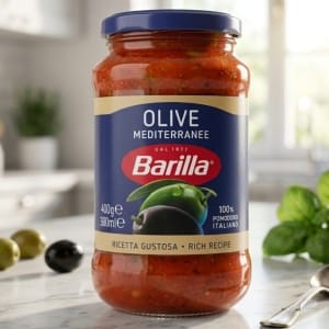 Barilla Sugo Olive – Sos z Oliwkami i 100% Włoskimi Pomidorami Gotowy do użycia 400 g