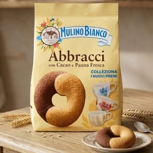 Mulino Bianco Abbracci 350g - Włoskie Ciasteczka Kakaowo-Śmietankowe