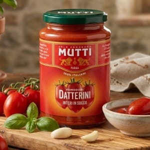 Mutti Pomidory Datterini Interni 350g - Włoski pomidory Premium dojrzałe marynowane