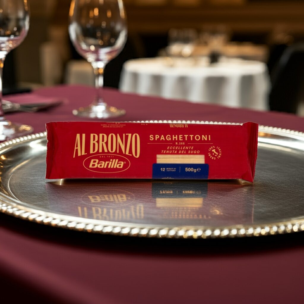 Barilla Al Bronzo Spaghettoni 500g Makaron o wyjątkowej teksturze i perfekcyjnej przyczepności sosu