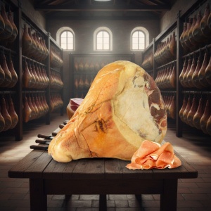 Cała szynka Prosciutto di Parma DOP bez kości, ok. 7,77kg.