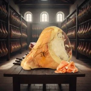 Cała szynka Prosciutto di Parma DOP bez kości, ok. 7,77kg.