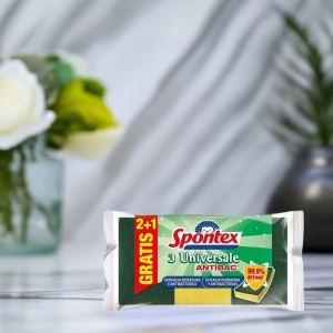 Spontex Universale uniwersalne antybakteryjne gąbki do mycia naczyń 2+1szt