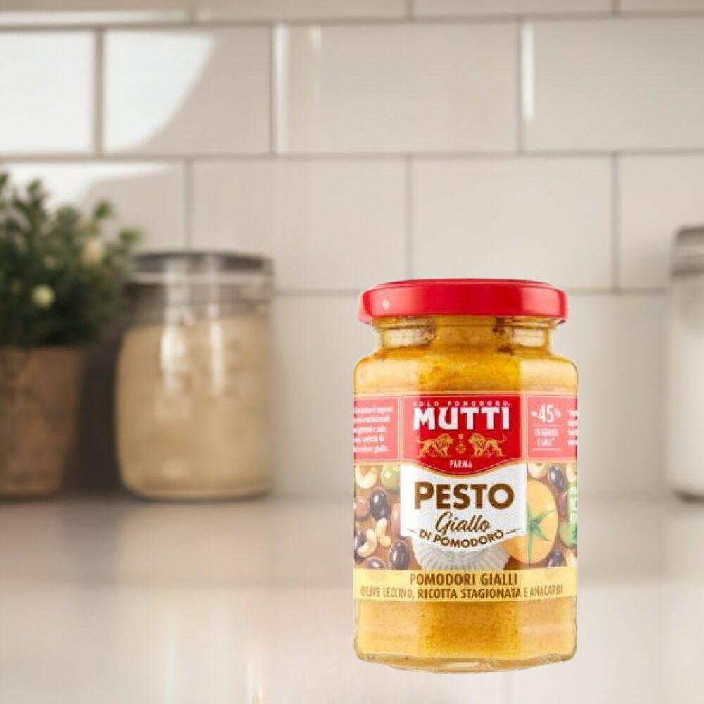 Zestaw 12 Sztuk Mutti Pesto Giallo Włoski pesto z Przyp Ricotta i Anac 180g