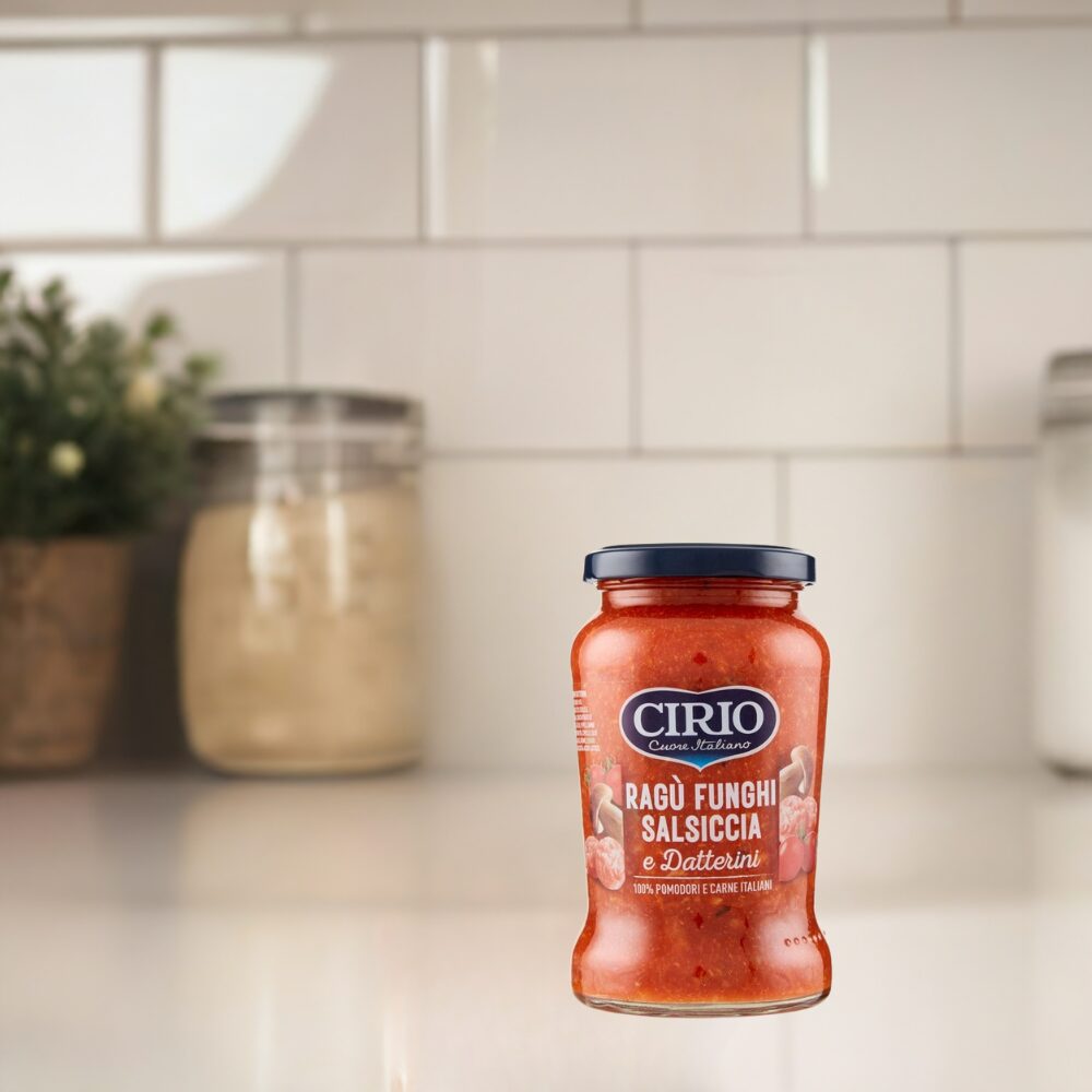 Cirio Ragù z Grzybami, Kiełbasą i Pomidorkami Datterini – Włoski Sos 350 g