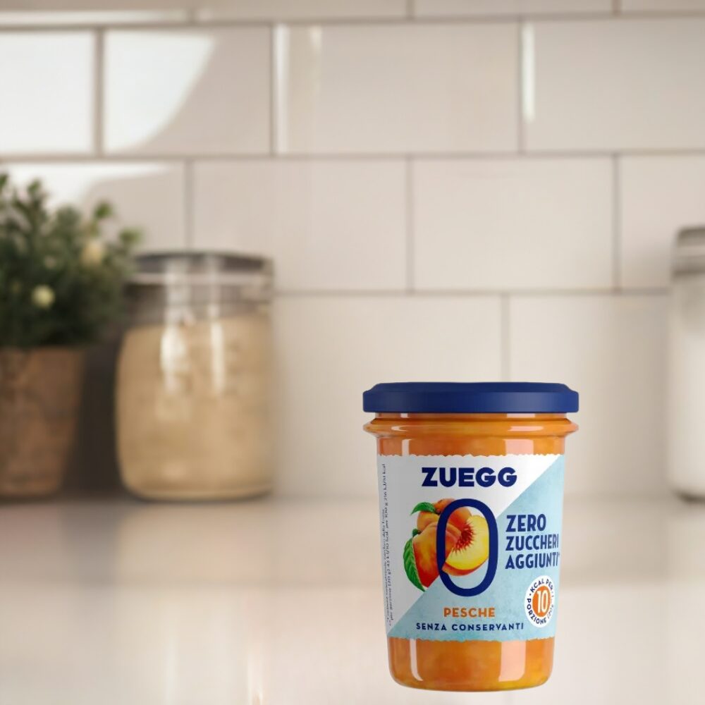 Włoska konfitura ZUEGG Pesche – brzoskwiniowy dżem bez cukru i glutenu 220g