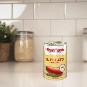 La Fiammante Pomodori Pelati con Basilico Włoskie Pomidory Bez Skórki z Bazylią – 400g