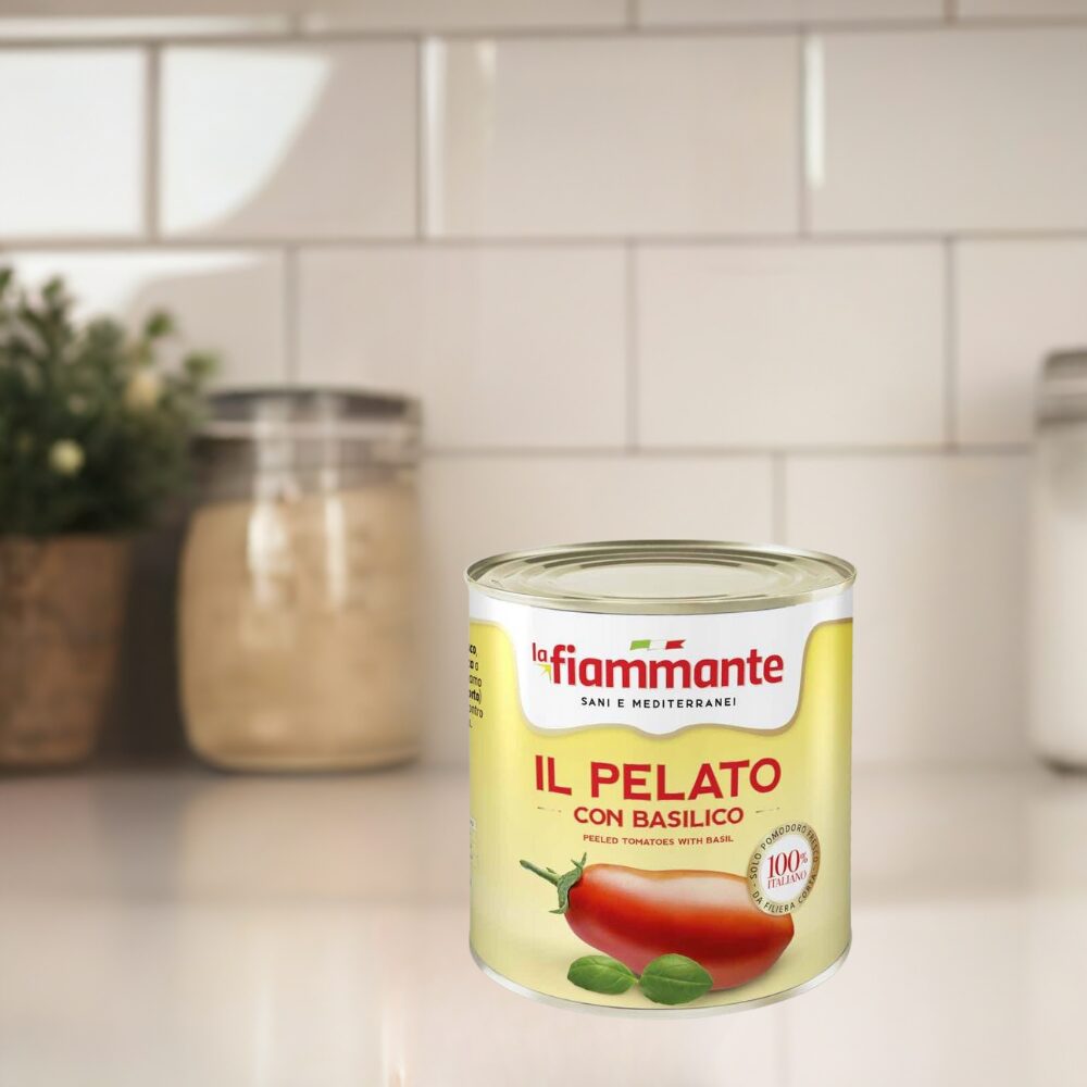 Zestaw 6 Sztuk Włoski Pomidory Pelati z bazylią 3,4kg La Fiammante