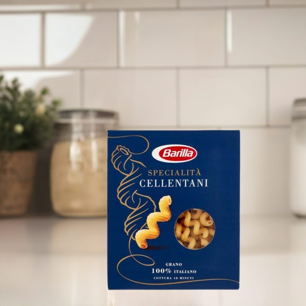 Opakowanie Barilla makaron Cellentani 500g, włoskie świderki.