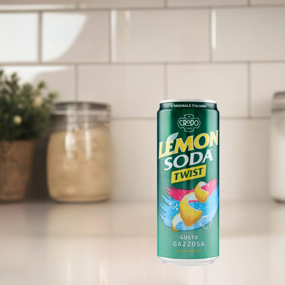 Zestaw 24x Lemon Soda twist bez cukru 330 ml puszka włoska lemoniada