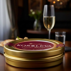 Masło Kawiorowe Koroleva z Jesiotra Ossietra 40g W puszce galwanizowanej 24-karatowym złotem + łyżeczka z masy perłowej-Rarytas Konesera