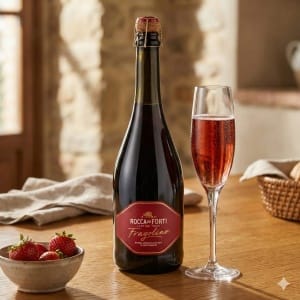 Rocca Dei Forti Fragolino Spumante Dolce 75cl 10% – Czerwone Włoskie Wino Musujące