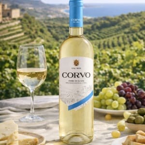 Corvo Terre Siciliane IGT Bianco 75 CL– Klasyczne Sycylijskie Białe Wino Wytrawne
